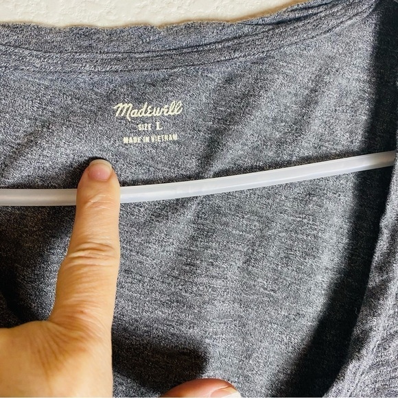 Madewell Gray  Short Sleeve T-Shirt Size: L - Picture 5 of 6